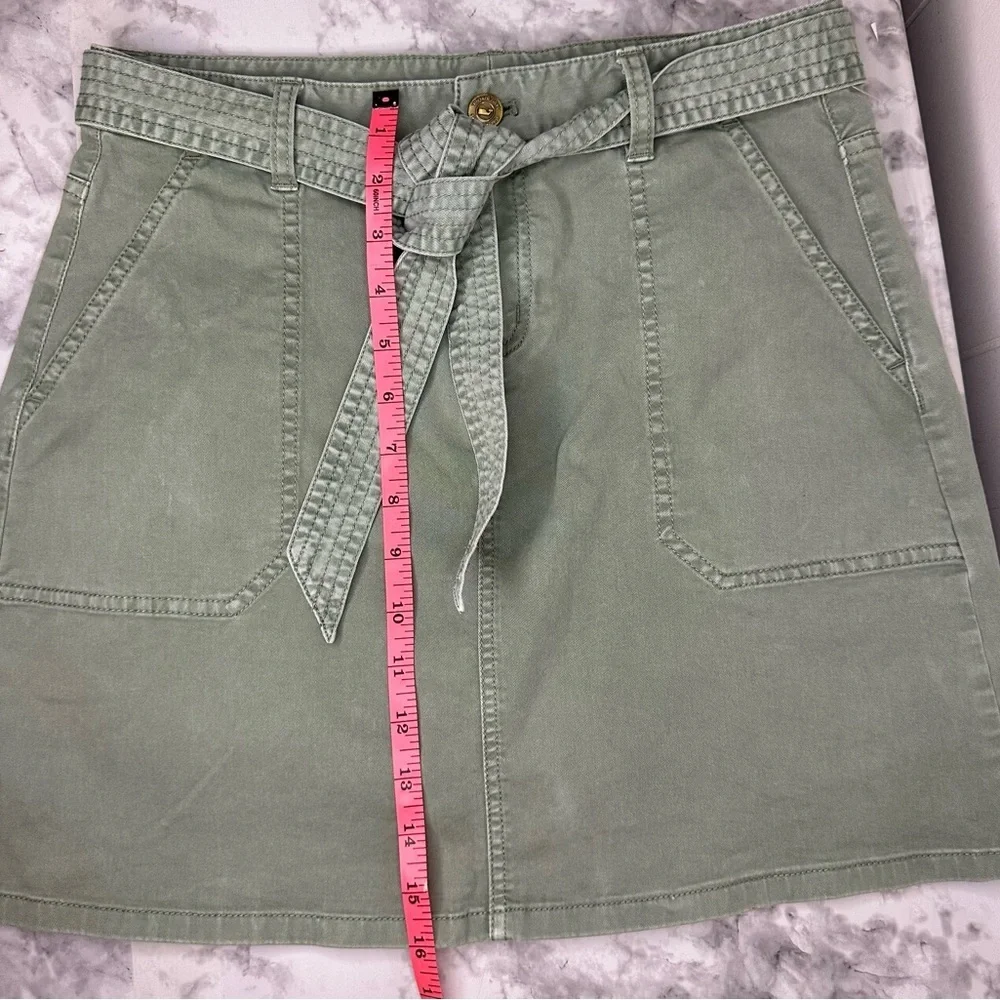 Vineyard Vines Mini  size 4 Green Belted Mini Cotton Stretch Safari skirt